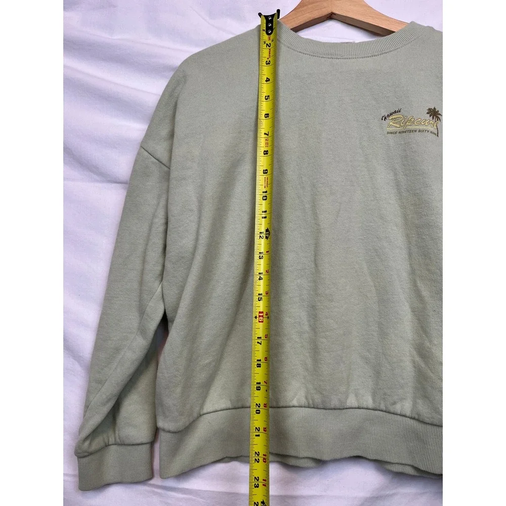 Rip Curl Hawaii Graphic‎ Sweatshirt XS Sage Green Beach-core Surf Vibe Boho
